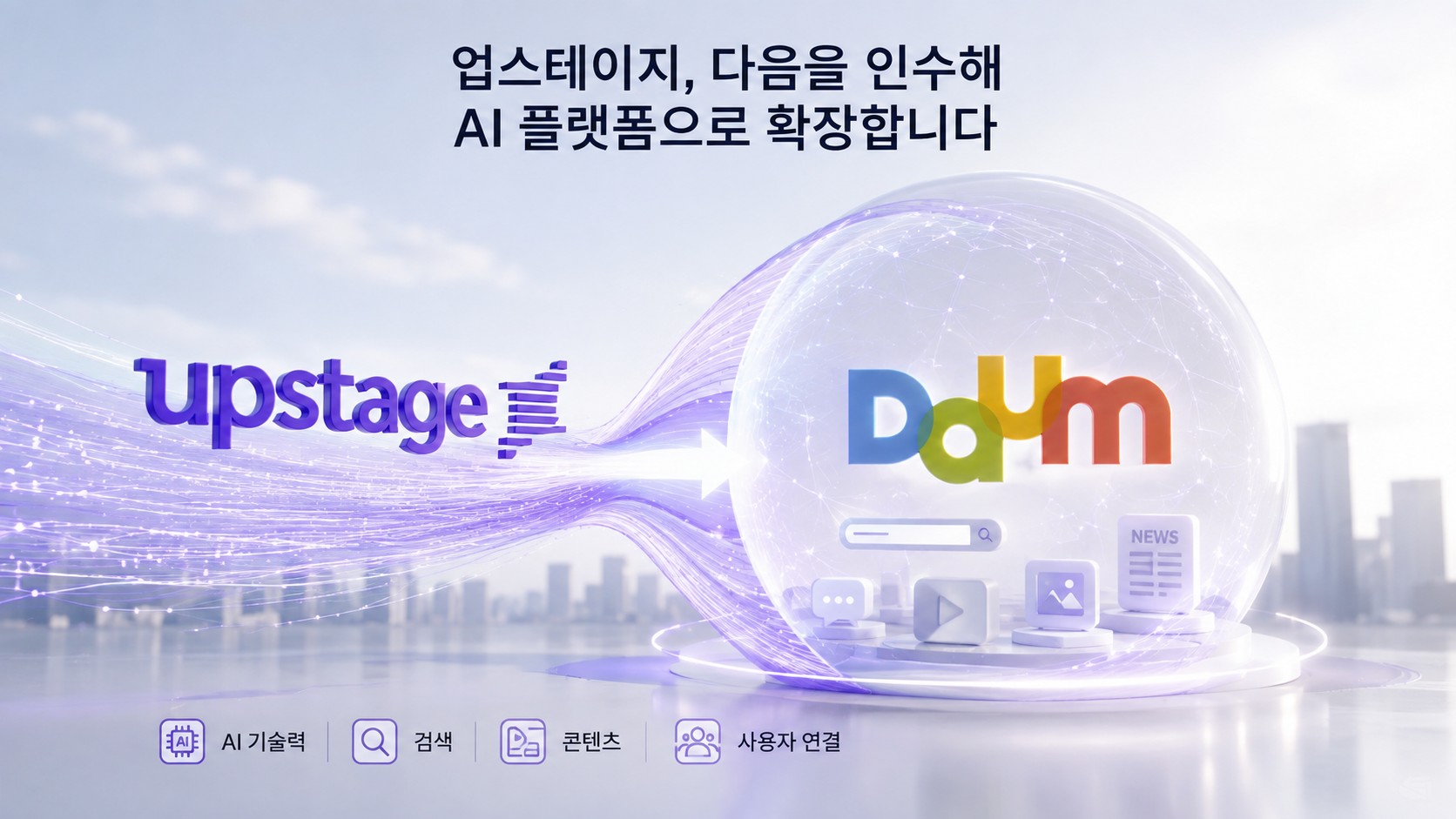업스테이지 다음 인수, AI 스타트업이 다음을 인수해 AI 플랫폼으로 확장하는 모습